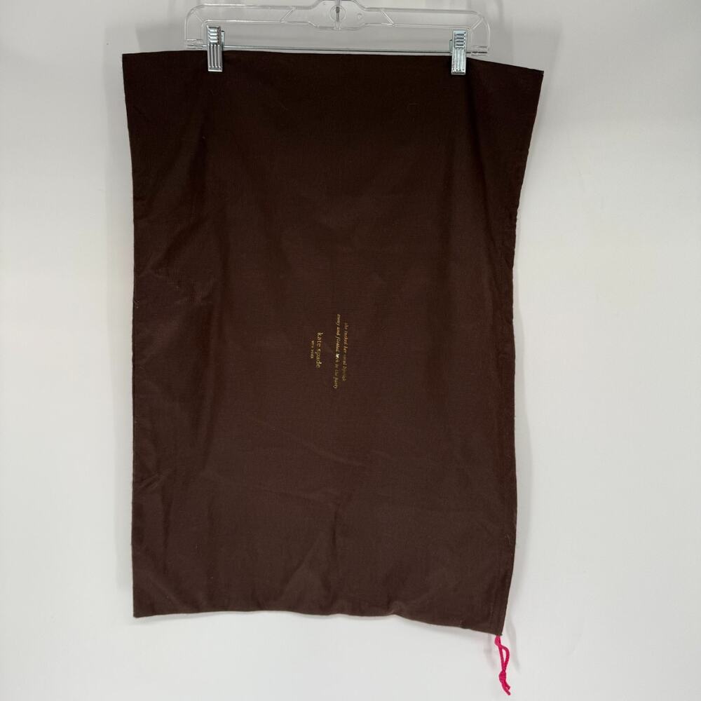 Kate Spade Dustbag 27" X 19" Brown w/ Gold Lettering Pink Drawstring Bag Storage